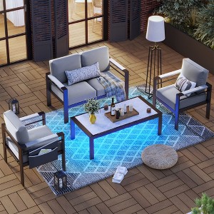 Bestier Outdoor  Aluminum Patio Chair with Heatproof Armrest - 1 of 4