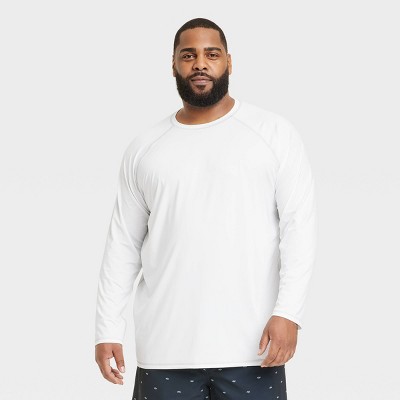 Men's Big & Tall Slim Fit Long Sleeve Rash Guard Swim Shirt - Goodfellow &  Co™ White 3xl : Target