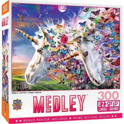 MasterPieces Inc Unicorns & Butterflies 300 Piece Large EZ Grip Jigsaw Puzzle