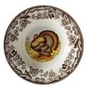 Spode Woodland Turkey Soup Plate - 9" Fine Earthenware Bowl with British Flowers Border - Dishwasher, Microwave, Oven & Freezer Safe - 2 of 4