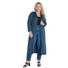 Womens Plus Size Long Duster Open Front Knit Cardigan - 4 of 4