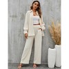 Womens Two Piece Long Sleeve Button Down Shirt Casual Outfits Pleated Wide Leg Pants Streetwear Set - 2 of 4