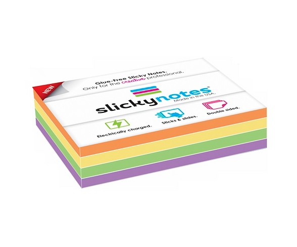 SlickyNotes&#174; 4" x 3" Adhesive Free Note Pad, 4ct - Multicolor