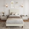 Twin/Full/Queen/King Size Platform Bed Frame, Modern Bed Frame with Upholstered Headboard and Strong Metal Slats Support, Easy Assembly - 3 of 4