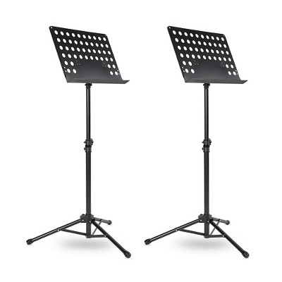 Musician's Gear Tripod Orchestral Music Stand Perforated Black - 2 Pack