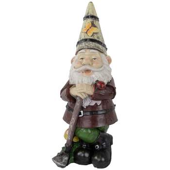 Northlight 15.25" Gnome with Butterfly and Ladybug Outdoor Garden Statue