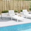 vidaXL Wooden Chaise Lounge Sun Lounger - White Outdoor Daybed Reclining Chair for Poolside Patio Garden - Pine Wood Adjustable Backrest - 3 of 4