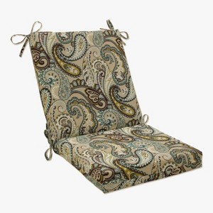 Outdoor Square Edge Full Seat Cushions - Tamara Paisley - Pillow Perfect - 1 of 4
