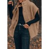 Imily Bela Womens Casual Button Down Fuzzy Fleece Vest - Oversized Warm Jacket with Pockets - 2 of 4