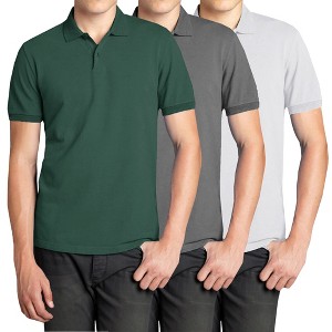 Galaxy Polo Avenue Men's Short Sleeve Pique Polo Shirt-3 Pack - 1 of 4