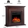 ZAFRO Electric Fireplace Mantel Wooden Surround Firebox, 36" Brown TV Stand with Freestanding , Adjustable Led Flame, 750W/1500w - 2 of 4