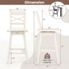 Tangkula 4PCS 24" Counter Height Stool Swivel Bar Stool Rubber Wood w/ Inclined Backrest - 4 of 4