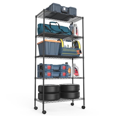 FONTOI 2 Pack 5 Tiers Wire Shelving Unit, Height Adjustable Storage ...