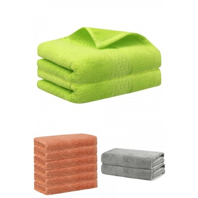 REGALWOVEN Absorbent Solid Bath Hand Face Cloths Cotton Towels 3 Piece Sets