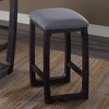 Backless Counter Height Stool with Padded Seat and Weathered Wooden Base, Rustic, Comfortable Footrest, Ideal for Kitchen - 2 of 4