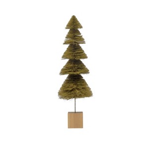 Storied Home Sisal Bottle Brush Tree with Wood Base, Green Ombre - 1 of 2