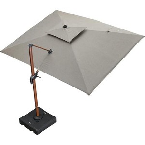PURPLE LEAF Patio Large Cantilever Umbrella Outdoor Wood Grain Pattern Umbrella Pole Offset Umbrella Heavy Duty Sun Umbrellas for Garden Deck Pool - 1 of 4
