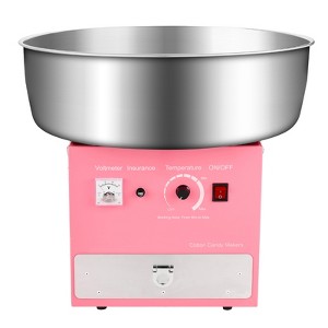VEVOR Electric Cotton Candy Machine, 1000W Commercial Candy Floss Maker with 20.5 in Stainless Steel Bowl, Sugar Scoop, and Drawer, Pink - 1 of 4