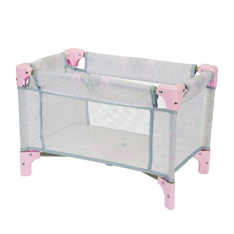 Perfectly Cute Star Print Folding Crib for Baby Doll, 5 of 7