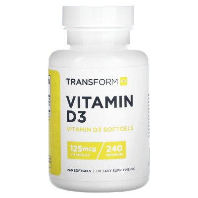 TransformHQ Vitamin D3, 125 mcg (5,000 IU), 240 Softgels