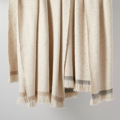 Woven Striped Border Nep Throw Blanket with Fringes - Threshold™ designed with Studio McGee