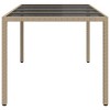 Garden Dining Table Beige 74.8" x 35.4" x 29.5" Poly rattan - 4 of 4