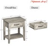 Small Spaces Nightstand with Wood Bedside Table 1 Drawer, Open Storage Shelf, Industrial Side Table, Narrow White Nightstand, Versatile - 3 of 4