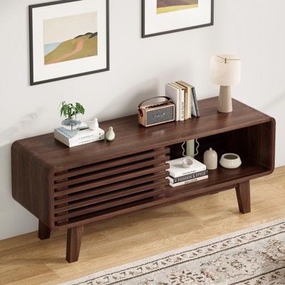 FURNIinspire TV Stands And Consoles Storage Tv Stand For TVs Up To 59 Inch, TV Console With Storage For Living Room, Brown, 14.2"*46"*17.8"