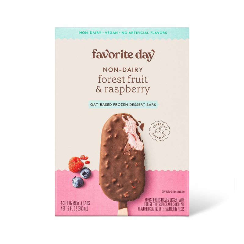 Non-Dairy Vegan Oat Based Forest Fruit Frozen Dessert Bar - 4ct - Favorite Day&#8482;, 1 of 6
