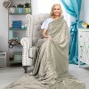 Cozy Fleece Wrap Shawl With Large Front Pockets, Woman Wearable Blanket, Travel Wrap Blanket Cape, Warm Soft Fuzzy Snuggly, Gift for Her - Catalonia - 4 of 4