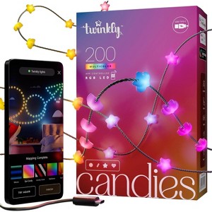 Twinkly Candies RGB Lens Light String, 6cm Lamp Spacing, BT+ WiFi, IP20 - USB-C Powered - 1 of 4