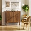 Chic Crate 31.5" Farmhouse Coffee Bar Cabinet with Storage, Walnut Sideboard Buffet for Entryway & Kitchen - 4 of 4