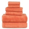 Hastings Home 6-Pc 100% Cotton Zero-Twist Towel Set - Brick - 3 of 4