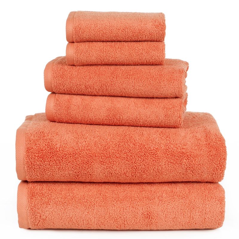 Hastings Home 6-Pc 100% Cotton Zero-Twist Towel Set - Brick, 3 of 7