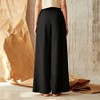 Women's High Waisted Wide Leg Pants - Cotton Linen Blend Casual Palazzo Trousers with Button Closure for Comfort & Style - 4 of 4