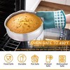 Itopfox Stainless Steel Bakeware Set, 9-Piece for Cake Cookie Loaf Muffin, Includes Round Square Rectangle Pans with Lid & Rack, Dishwasher Safe - 3 of 4