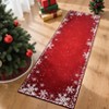 Washable Christmas Living Room Rugs, Home Decorative Snowflake Print Bedroom Rugs, Soft Non Slip Xmas Carpet for Kids Room - 2 of 4