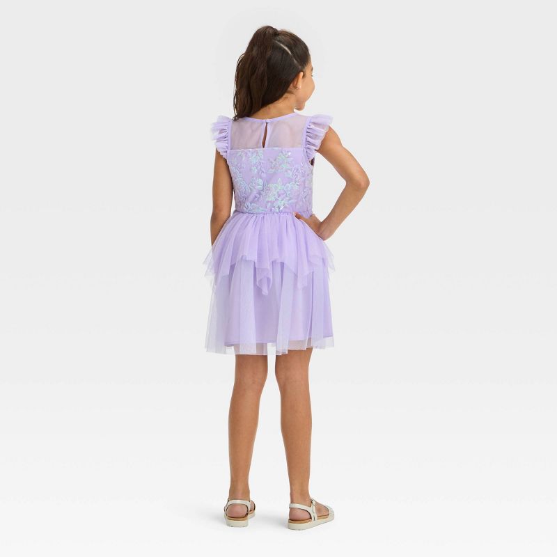Zenzi Girls&#39; Embroidered Sequin Dress - Lavender, 2 of 6