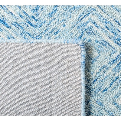 Hand-Tufted Boho Chic Blue Wool Rectangular Rug - 3' x 5'