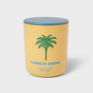 12oz Jar Candle with Lid Caribbean Cocktail - Room Essentials™ - 1 of 3