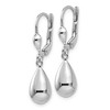 Black Bow Jewelry Polished 3D Teardrop Lever Back Earrings in 14k White Gold - 2 of 4