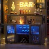 Aheaplus Bar Cabinet with Led Lights and Glass Holders, Bar Cabinet with Power Outlet - 4 of 4