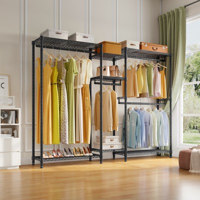 Black Heavy Duty Wire Freestanding Closet with Adjustable Shelves
