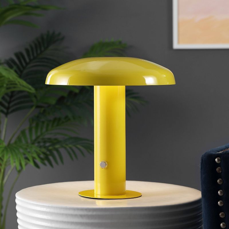 11" Suillius Contemporary Bohemian Rechargeable/Cordless Iron LED Mushroom Table Lamp - JONATHAN Y, 2 of 11