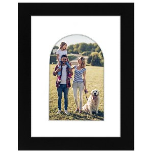 Americanflat 6" x 8" Picture Frame with Mat - Arch, Oval & Wavy Designs - Stylish Decor for Living Rooms, Dorms, Offices & More - 1 of 4