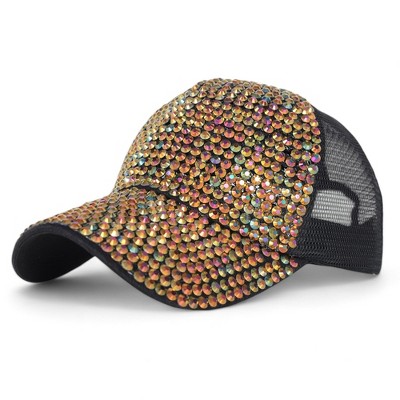 Alilang Sparkling Rhinestone Mesh Baseball Cap for a Glamorous Look