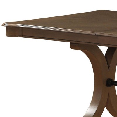Gray Oak Extendable Rectangular Dining Table for Six