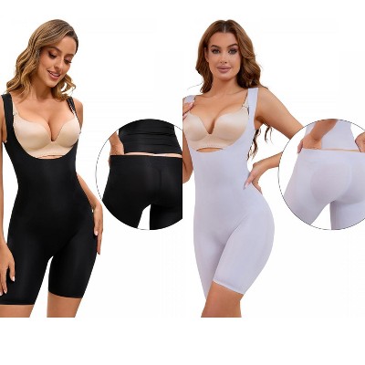 INSPIRE CHIC 2 Pcs Women's Butt Lifter Thigh Slimmers Bust Back Support Body Shapers