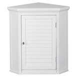 Slone White Shuttered Corner Cabinet - Elegant Home Fashion