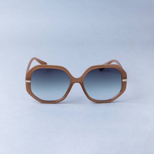 Women's Oversized Hexagonal Round Sunglasses - A New Day™ Brown - 1 of 2